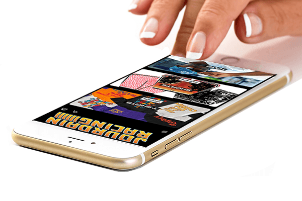 image of a mobile phone screen with Jourdain Racing Shopify website displayed on it