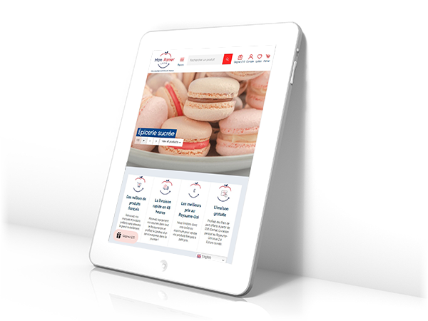 image of an ipad screen with a Web Studio X website displayed on it